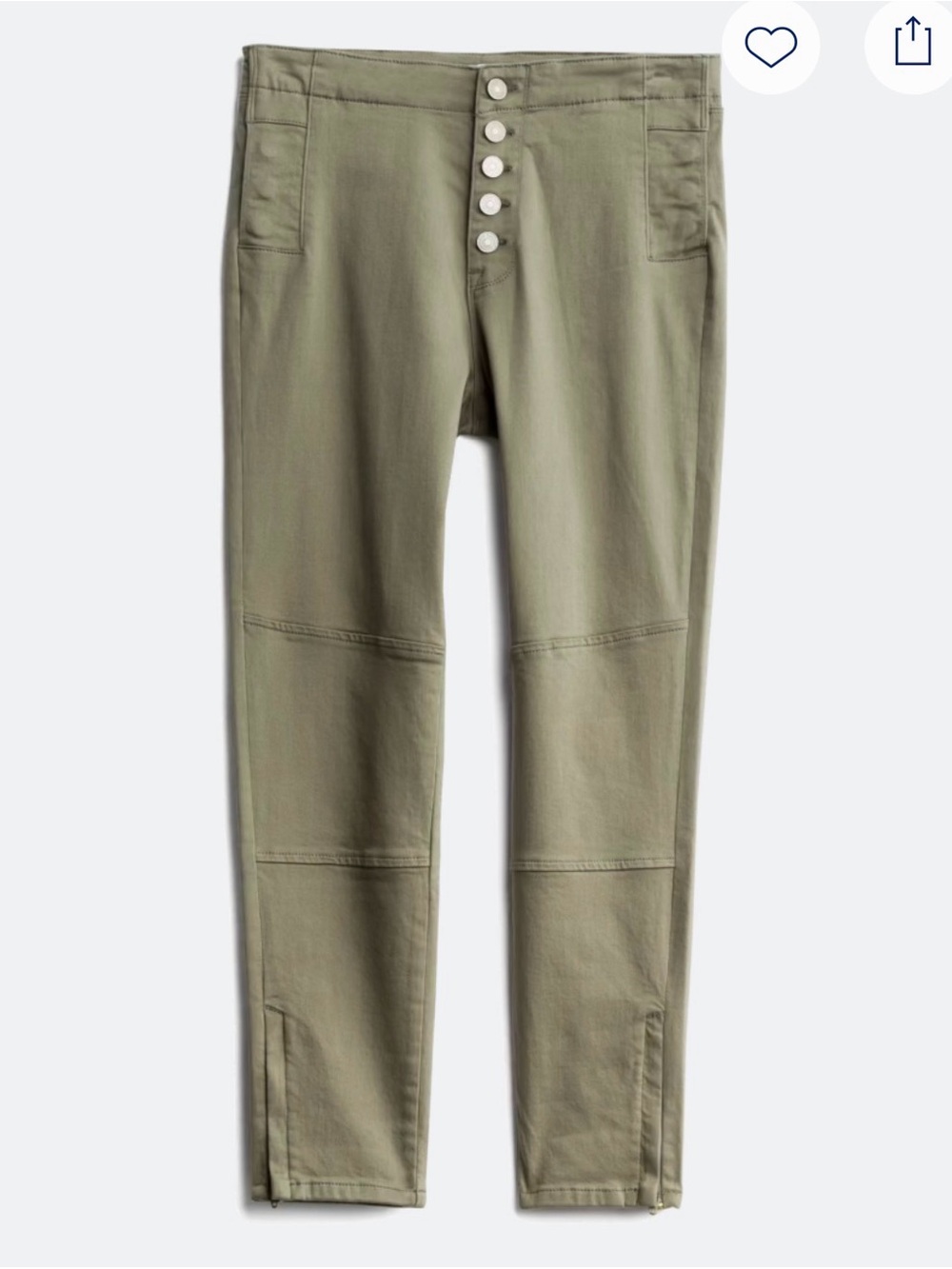 KanCan Olive Green Button-Front Slim Pants